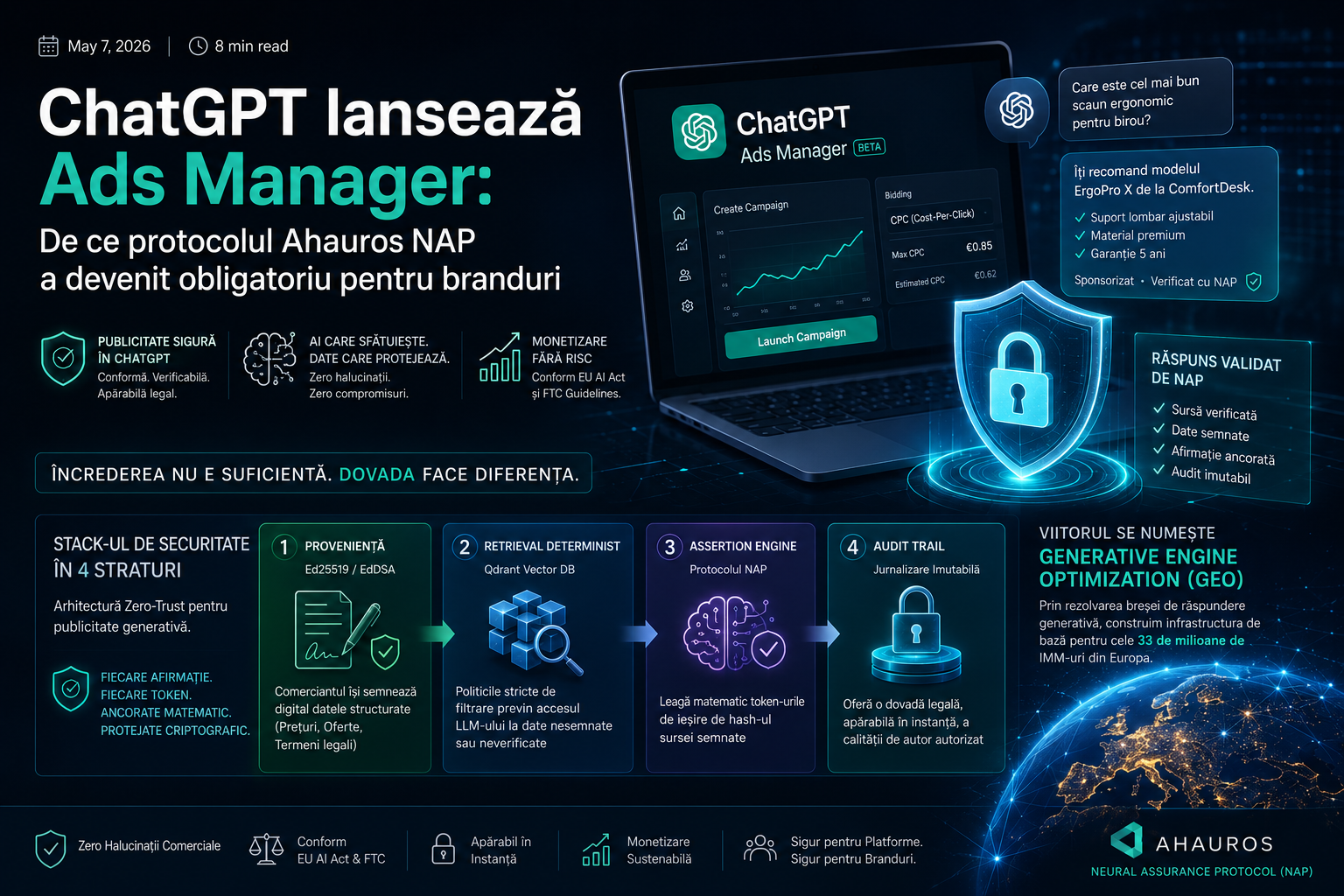 ChatGPT lansează Ads Manager: De ce protocolul Ahauros NAP a devenit obligatoriu pentru branduri